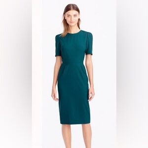NWT JCrew Kelsey Dress in Italian Stretch Wool Green